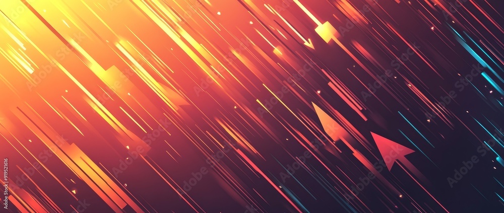 An abstract background with arrows with a tech background in orange An abstract background with arrows with a tech background in orange