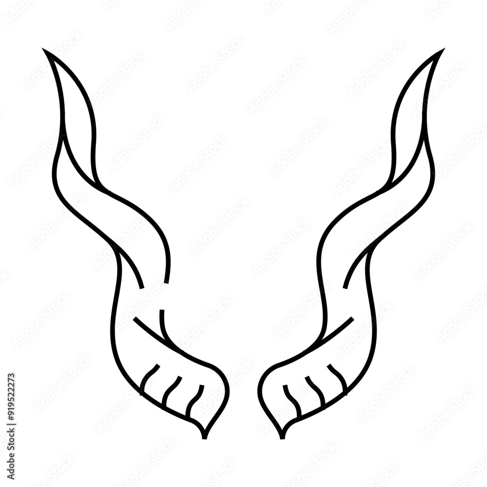 antelope horn animal line icon vector. antelope horn animal sign. isolated contour symbol black illustration