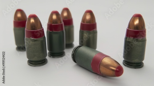 Non lethal ammunition for firearms Rubber tipped bullets Separate photo