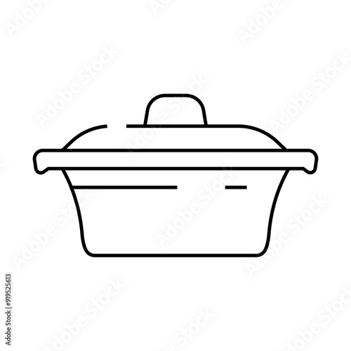 cast iron dutch oven kitchen cookware line icon vector. cast iron dutch oven kitchen cookware sign. isolated contour symbol black illustration