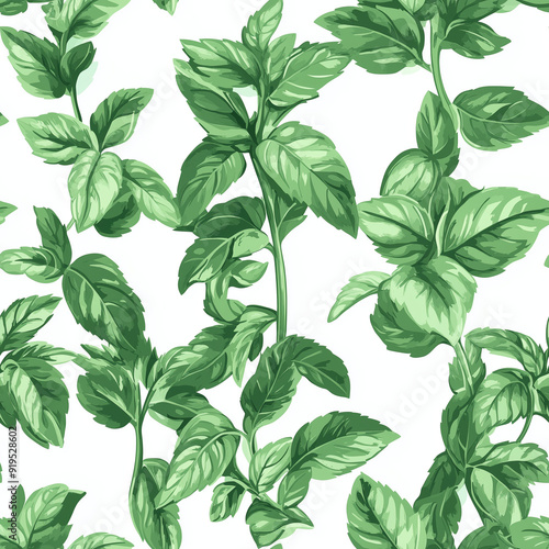 green leaves seamless pattern