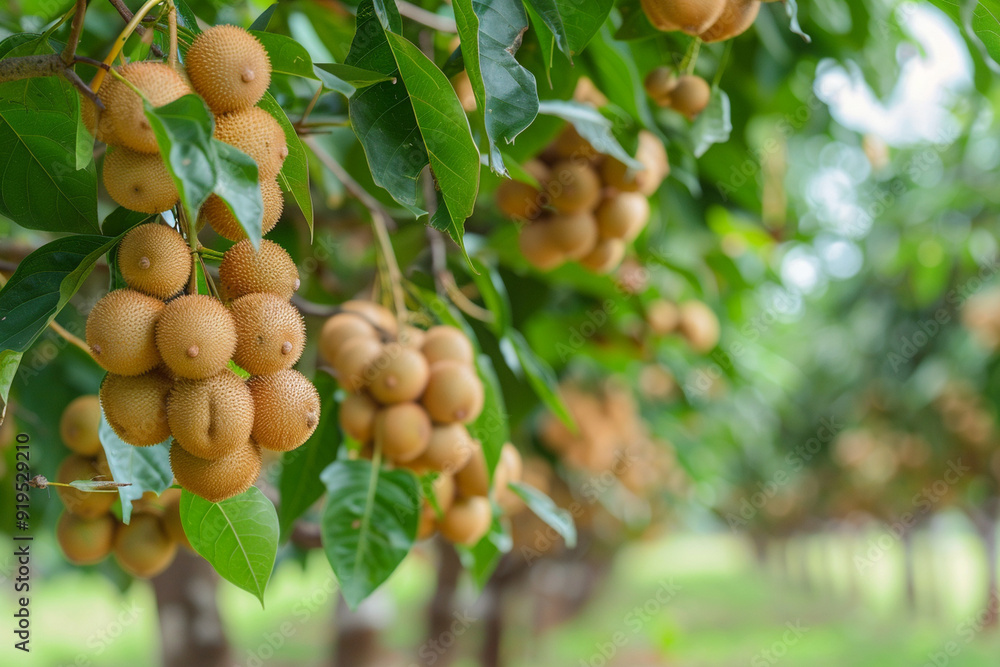 Longan orchards - Tropical fruits young longan in Thailand Longan orchards - Tropical fruits young longan in Thailand