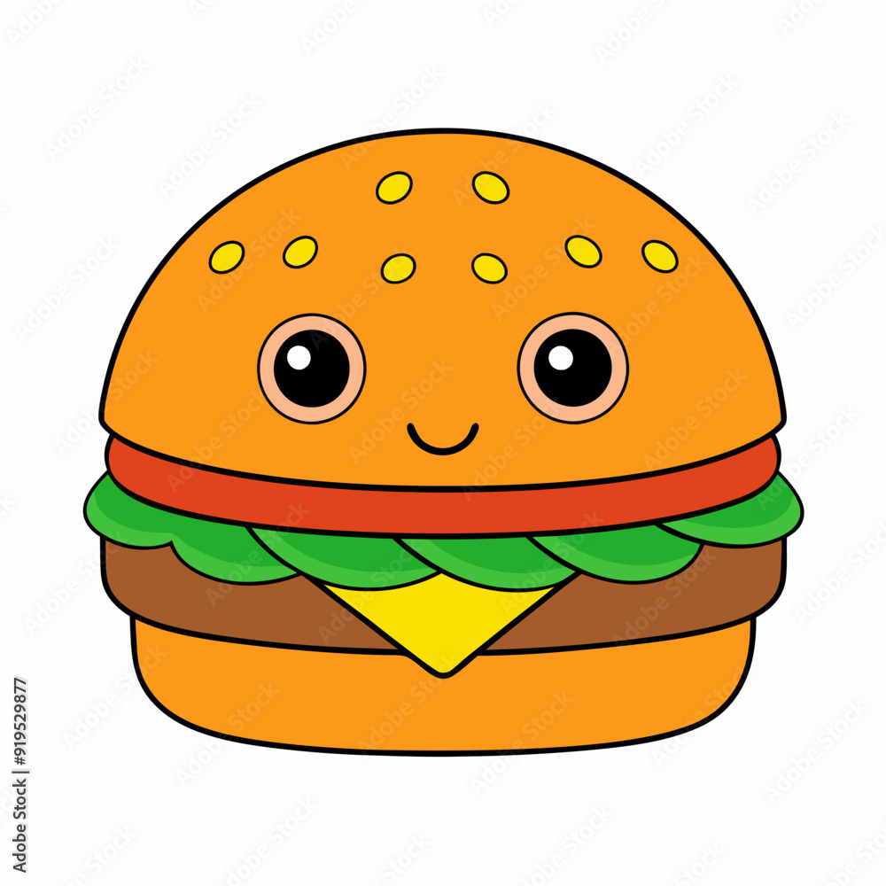 An American style burger art vector illustrator An American style burger art vector illustrator