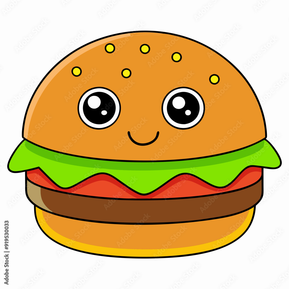 An American style burger art vector illustrator An American style burger art vector illustrator