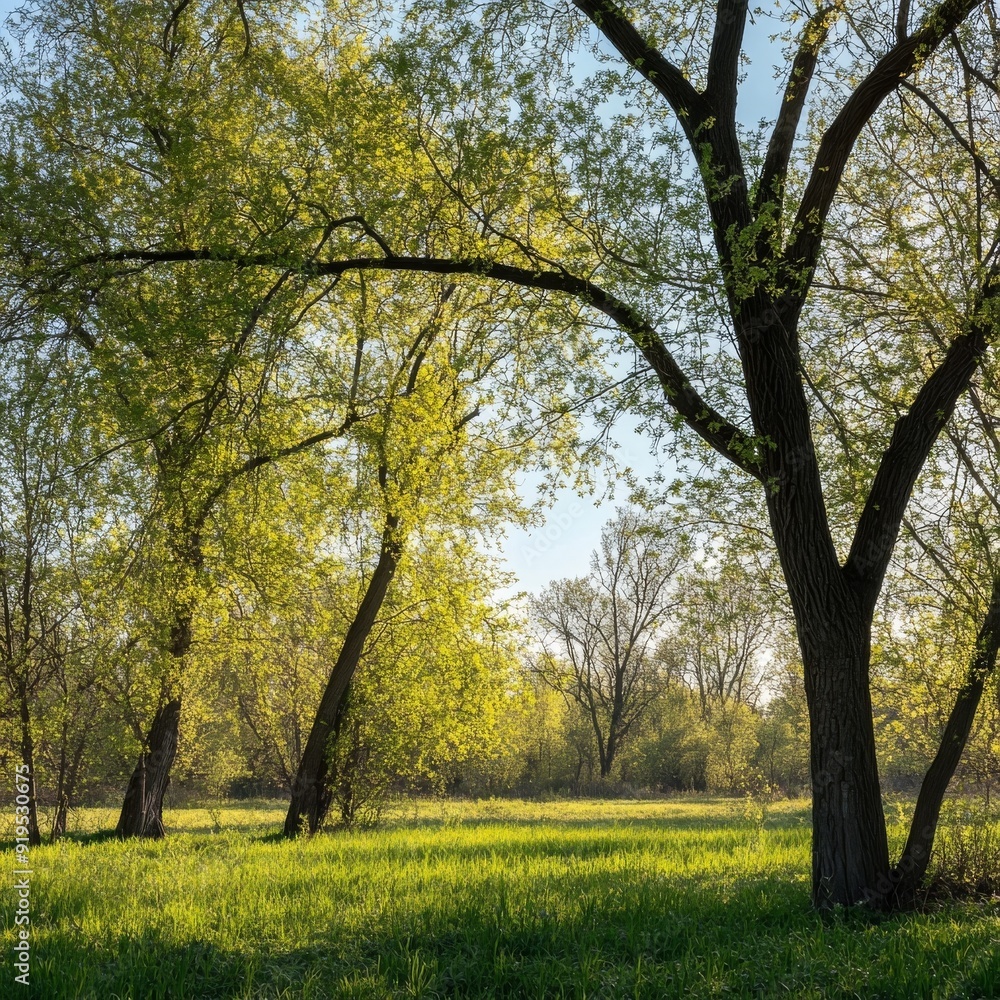 Spring greenery on a sunny day. Spring greenery on a sunny day.