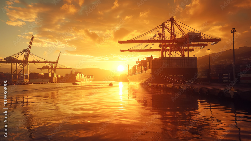 Obraz premium 港・輸出入イメージ
