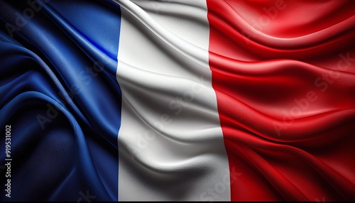 abstract french flag wavy silk fabric background france national symbol patriotic illustration