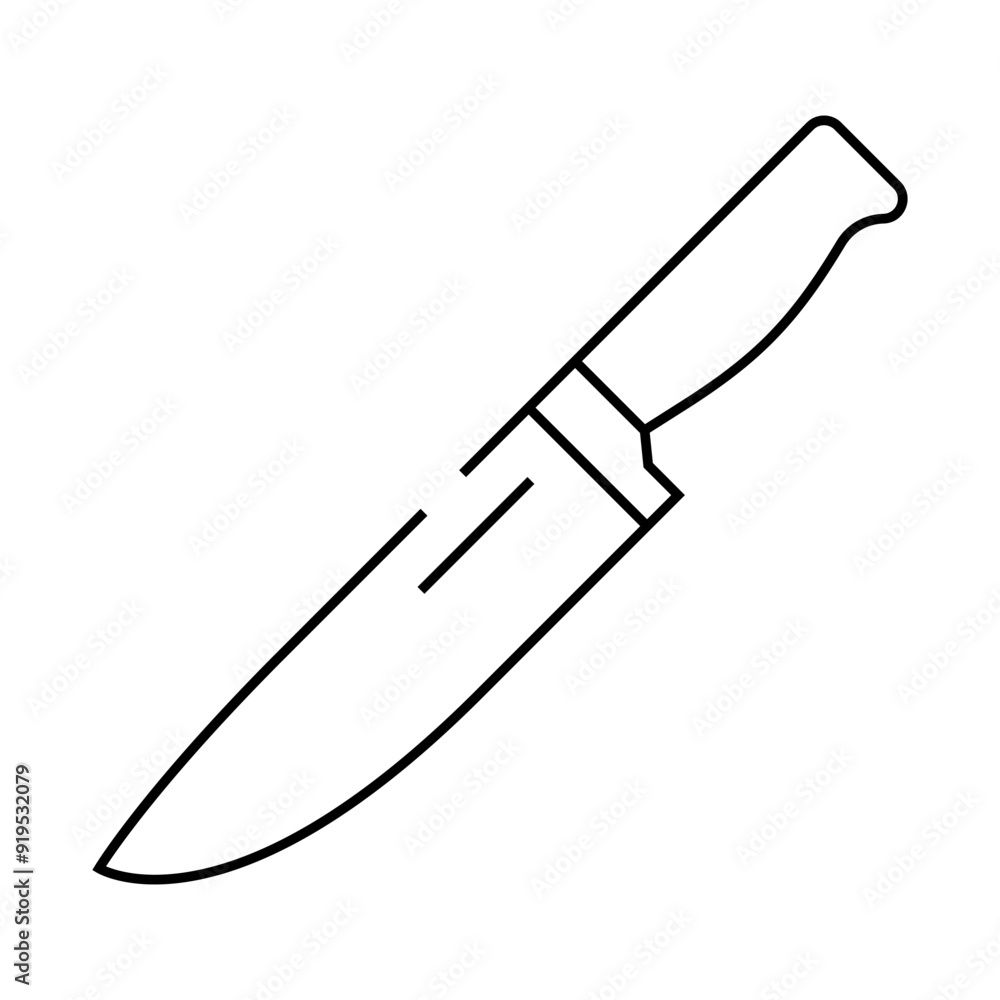 chef knife kitchen cookware line icon vector. chef knife kitchen cookware sign. isolated contour symbol black illustration chef knife kitchen cookware line icon vector. chef knife kitchen cookware sign. isolated contour symbol black illustration