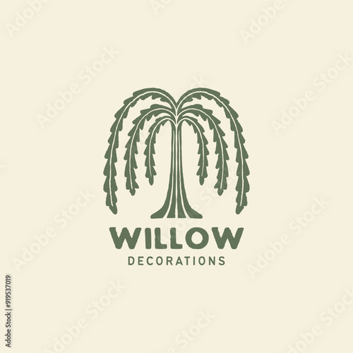 Willow tree logo design template
