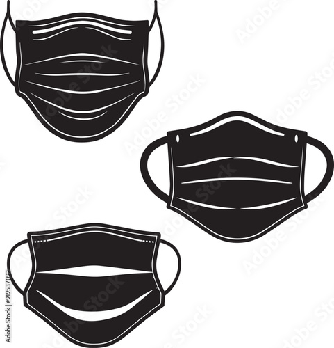 Surgical Mask Silhouette Vector