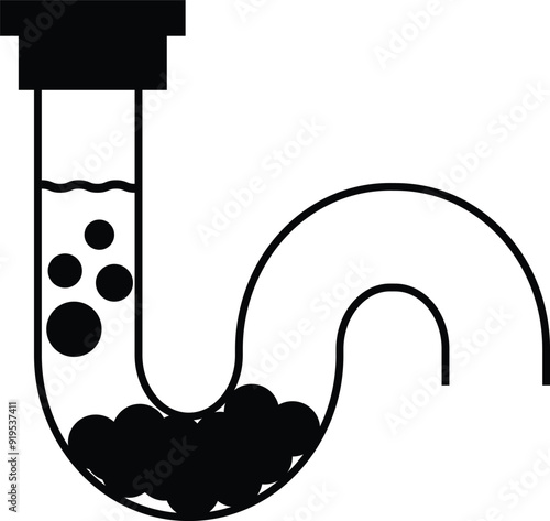 Clogged pipe in the bathroom icon. Stagnant water in the toilet sign. Plumbing service and household repair symbol. flat style.