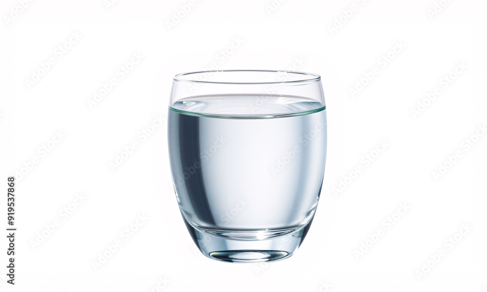 A crystal-clear glass of water, perfectly isolated on white background A crystal-clear glass of water, perfectly isolated on white background