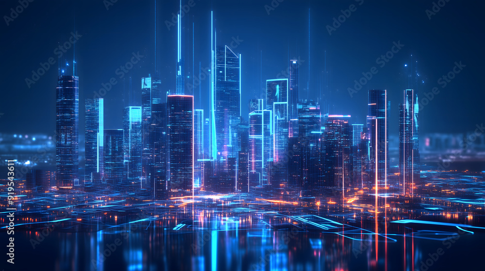 Fototapeta premium Neon Metropolis Dreamscape