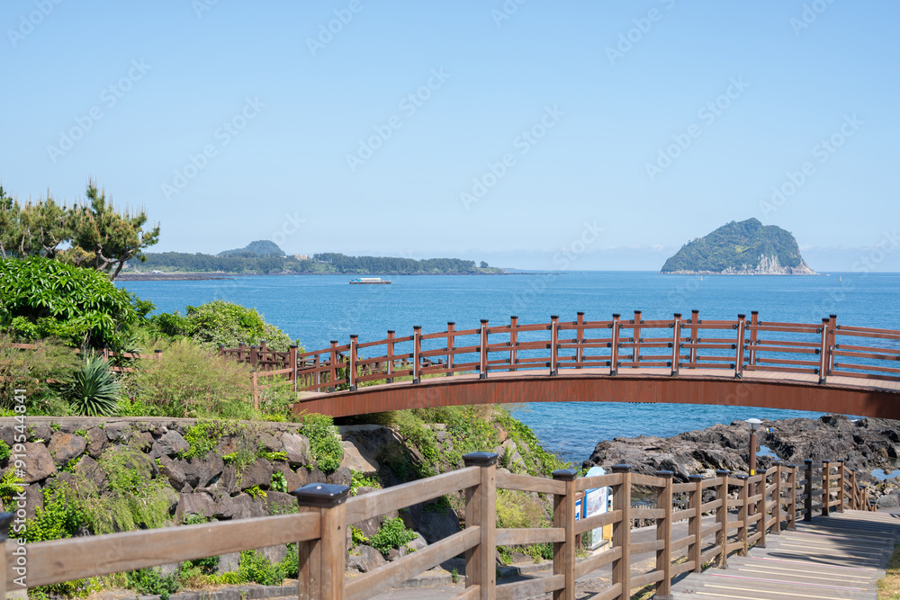 Seogwipo Jaguri Park seascape in Jeju island, Korea