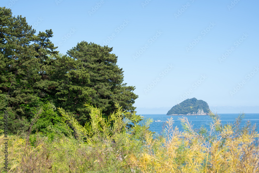 Seogwipo Jaguri Park seascape in Jeju island, Korea