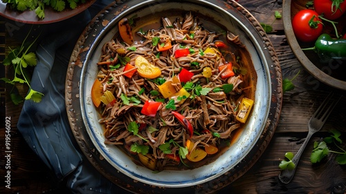 Delicious Beef Dish with Peppers & Cilantro