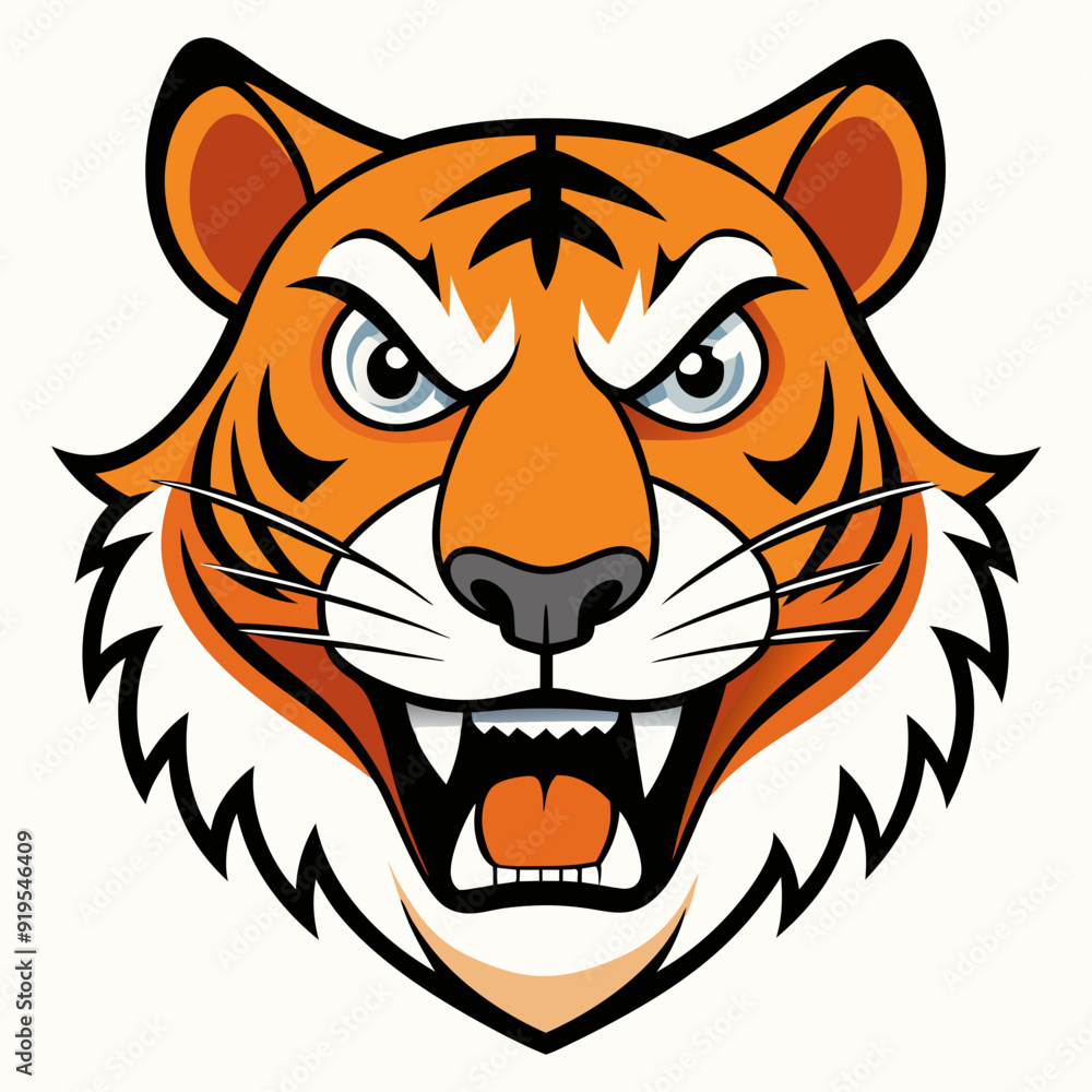 Angry tiger face art vector illustrator Angry tiger face art vector illustrator