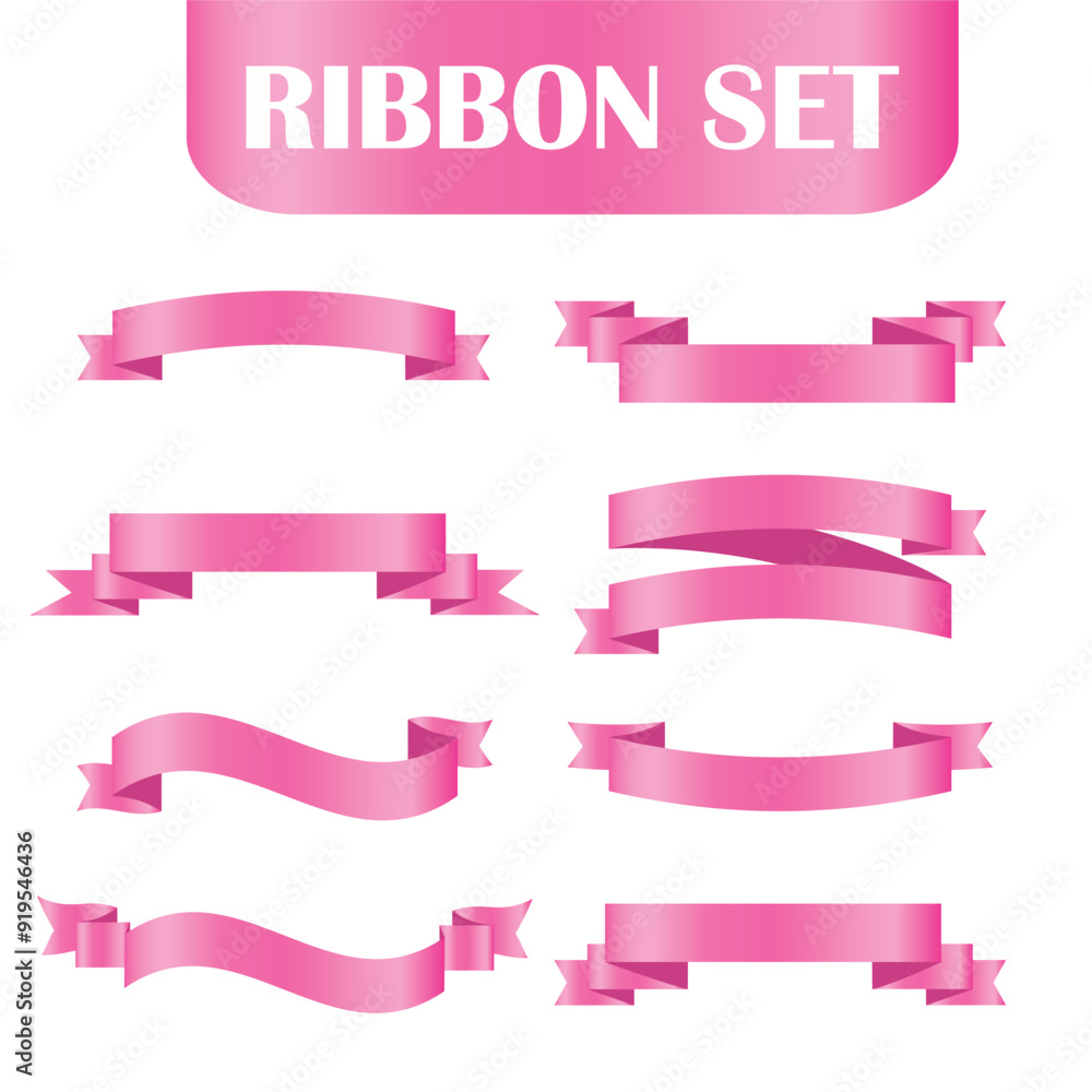 Pink shiny ribbon vector banners set of ribbon label pink bow curly ribbon wavy wavy ribbon. Pink shiny ribbon vector banners set of ribbon label pink bow curly ribbon wavy wavy ribbon.