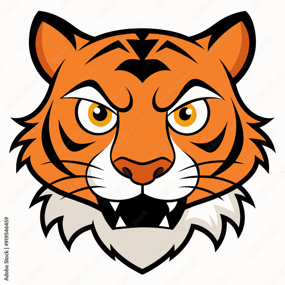 Angry tiger face art vector illustrator Angry tiger face art vector illustrator