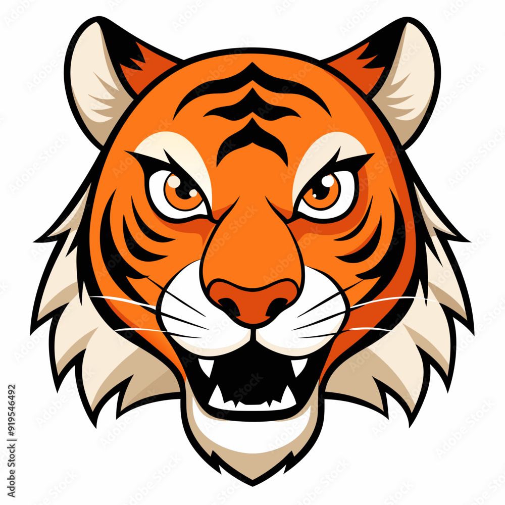 Angry tiger face art vector illustrator Angry tiger face art vector illustrator