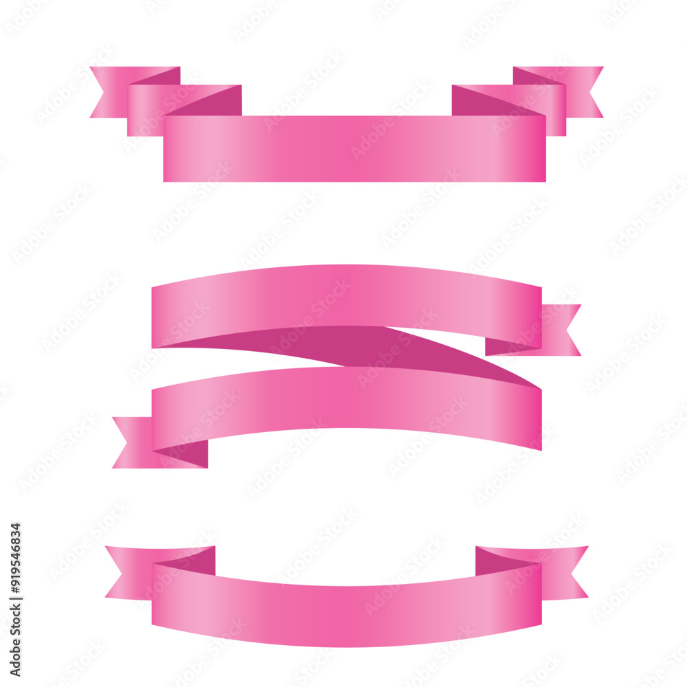 Pink shiny ribbon vector banners set of ribbon label pink bow curly ribbon wavy wavy ribbon. Pink shiny ribbon vector banners set of ribbon label pink bow curly ribbon wavy wavy ribbon.