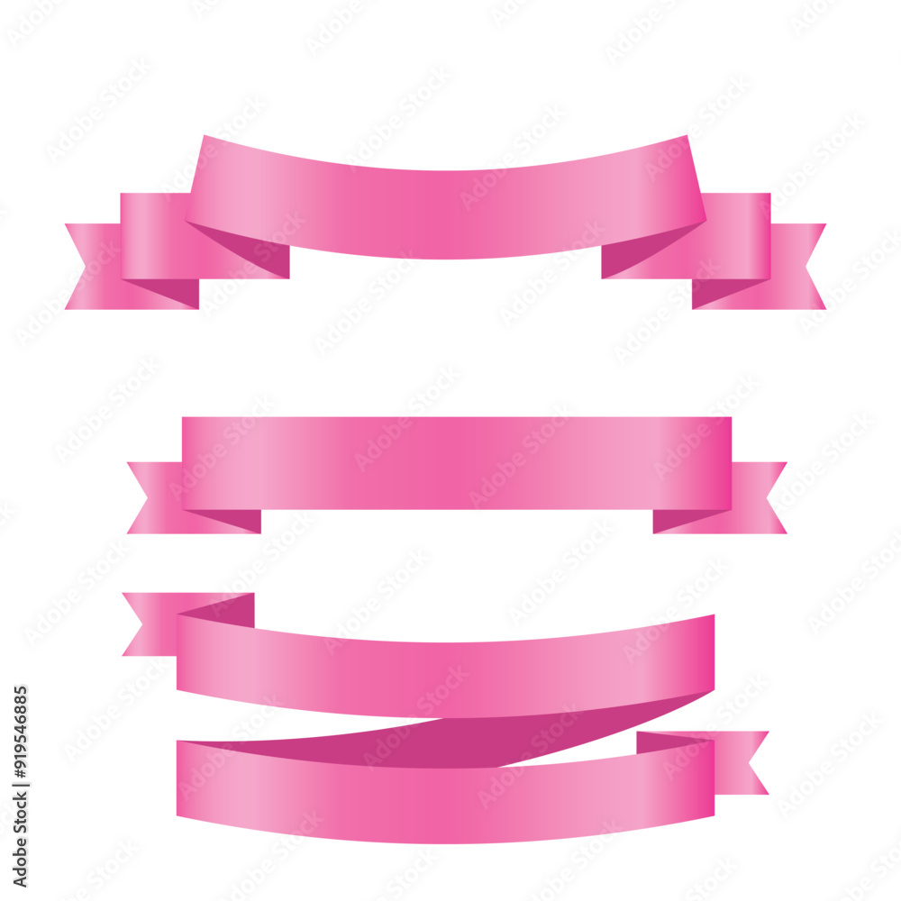 Pink shiny ribbon vector banners set of ribbon label pink bow curly ribbon wavy wavy ribbon. Pink shiny ribbon vector banners set of ribbon label pink bow curly ribbon wavy wavy ribbon.
