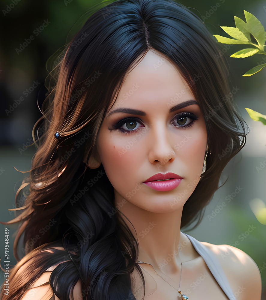 Portrait of a beautiful woman's face. Portrait of a beautiful woman's face Portrait of a beautiful woman's face. Portrait of a beautiful woman's face