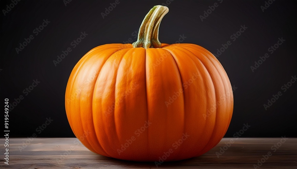 Close-up shot of a single isolated pumpkin sitting against a dark background. Halloween themed scene. Graphic art illustration Close-up shot of a single isolated pumpkin sitting against a dark background. Halloween themed scene. Graphic art illustration