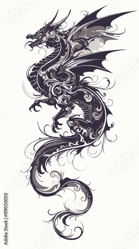 Dragon Tattoo Design - Fierce and Majestic Ink Art