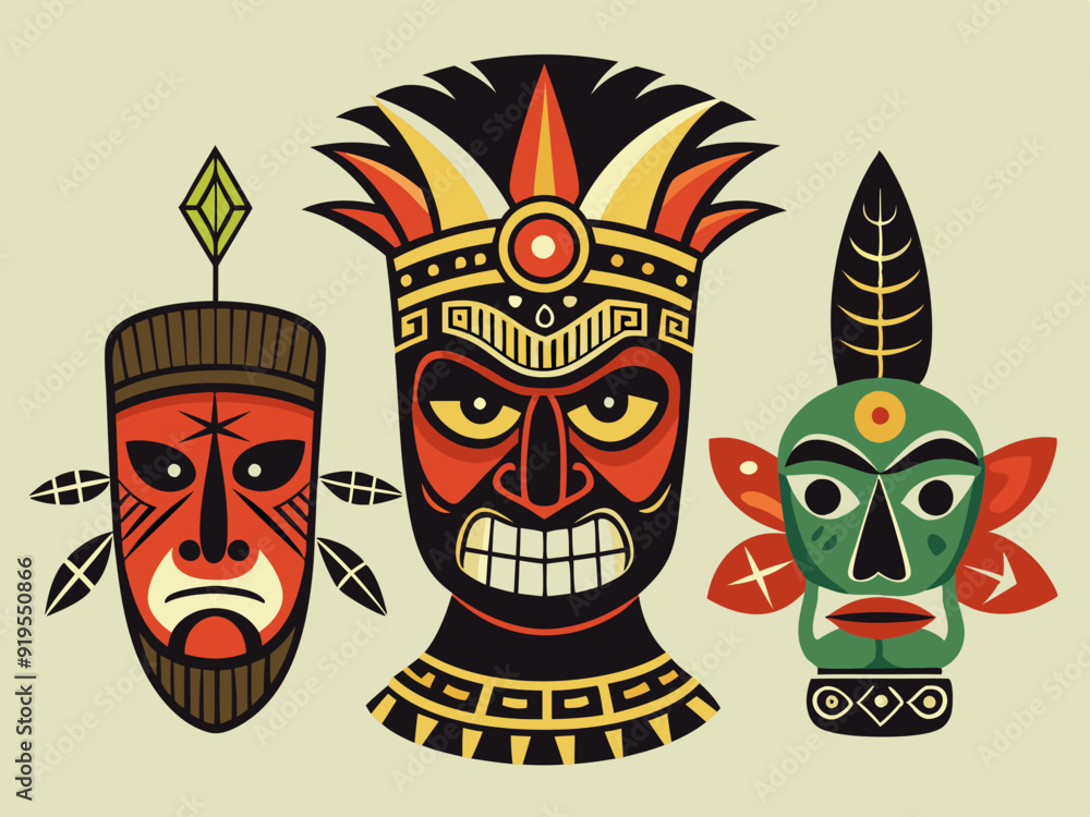 Ethnic masks. Tiki totem, voodoo african tribal head. Zulu traditional god, hawaiian indigenous vintage tattoo ritual polynesian face black vector set
Ethnic masks. Tiki totem, voodoo african tribal head. Zulu traditional god, hawaiian indigenous vintage tattoo ritual polynesian face black vector set
