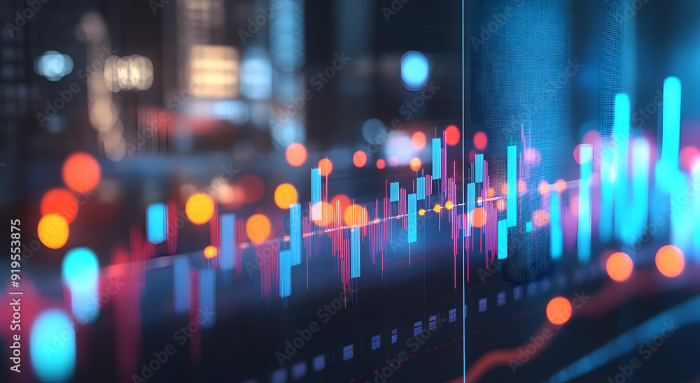 Stock Market Graph with Upward Trend Symbolizing Growth Stock Market Graph with Upward Trend Symbolizing Growth