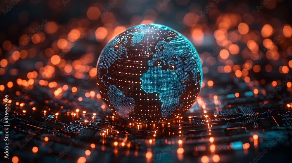 3D icon showing a global network with electronic learning focus, showcasing AI's role in boosting learning efficiency. 3D icon showing a global network with electronic learning focus, showcasing AI's role in boosting learning efficiency.