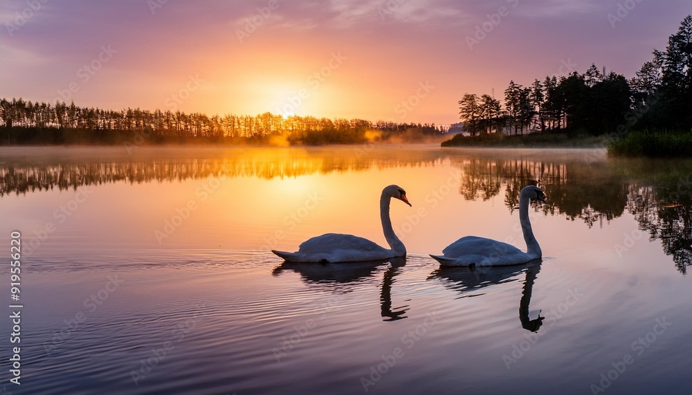 Fototapeta premium swan on the lake