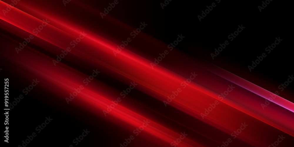 Fototapeta premium Abstract red lines. Light stripes with speed effect
