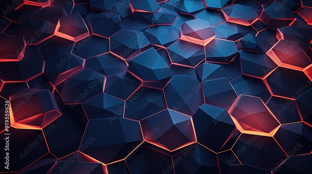3D geometric tessellations with light effects, intricate background 3D geometric tessellations with light effects, intricate background
