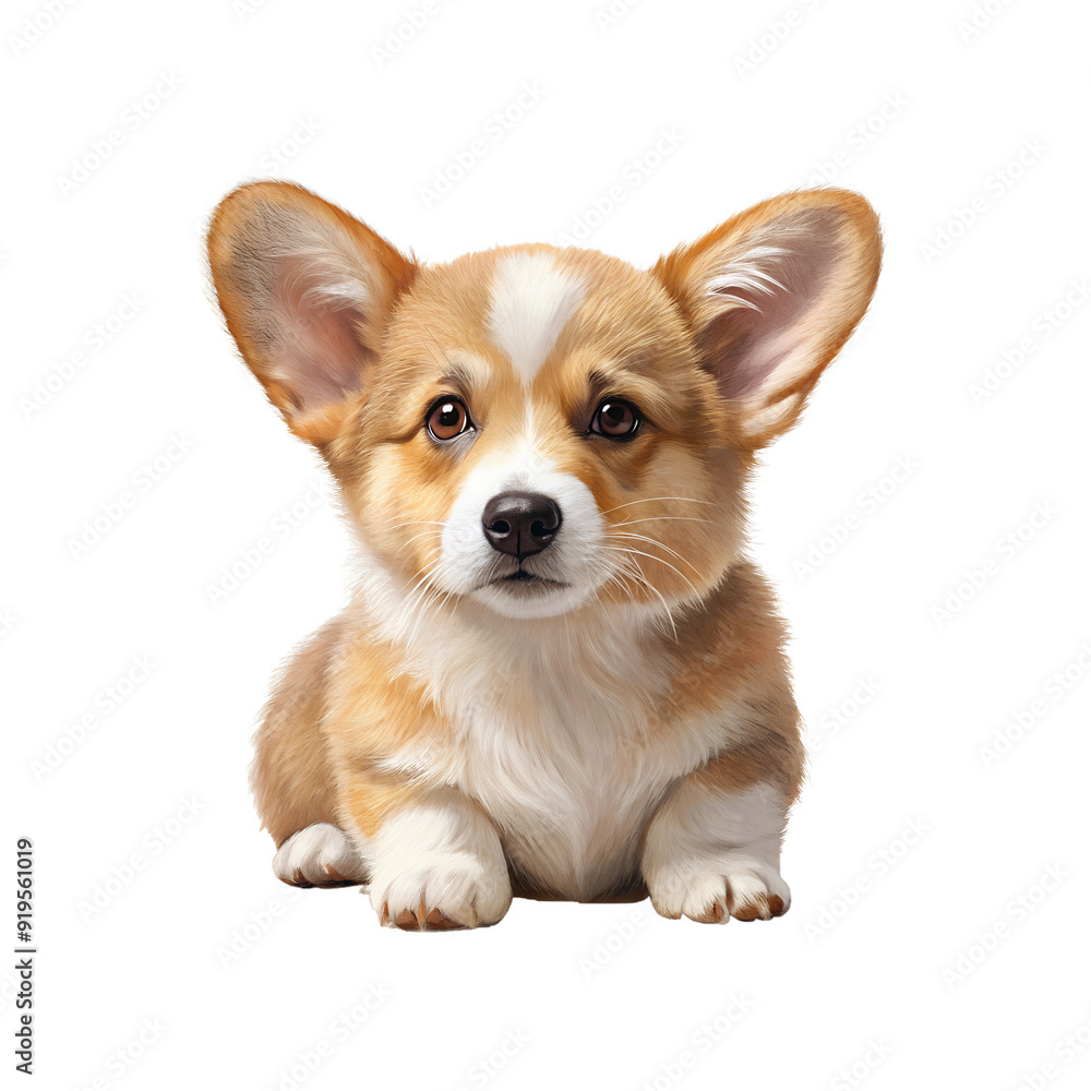 Corgi Puppy sit, full body, isolated on transparent background Corgi Puppy sit, full body, isolated on transparent background