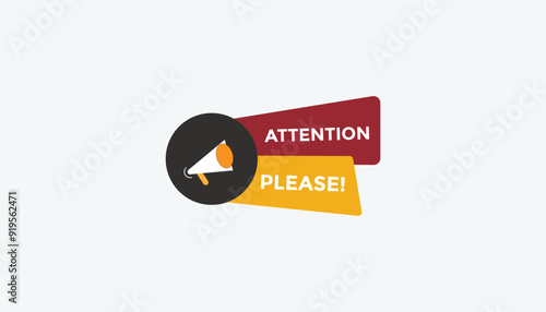 Attention please button web banner templates. Vector Illustration 