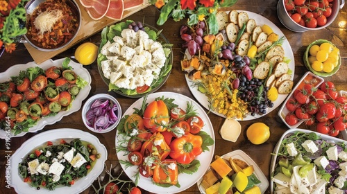 A Festive Table Setting with Delicious Food