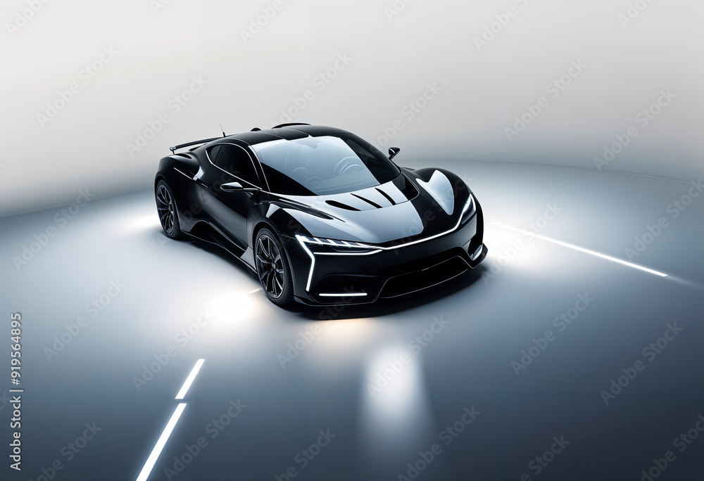 EV car on white background