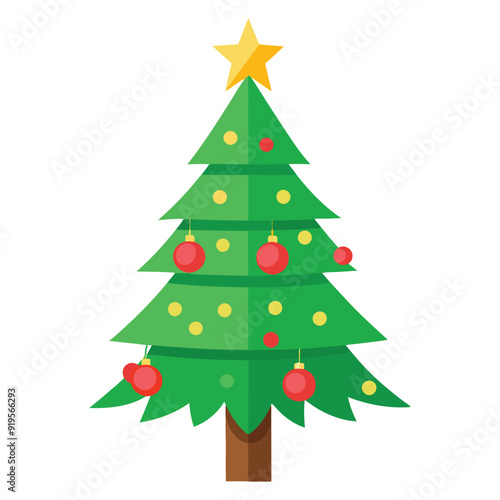 Elegant Christmas Tree Silhouette Vector for Holiday Designs