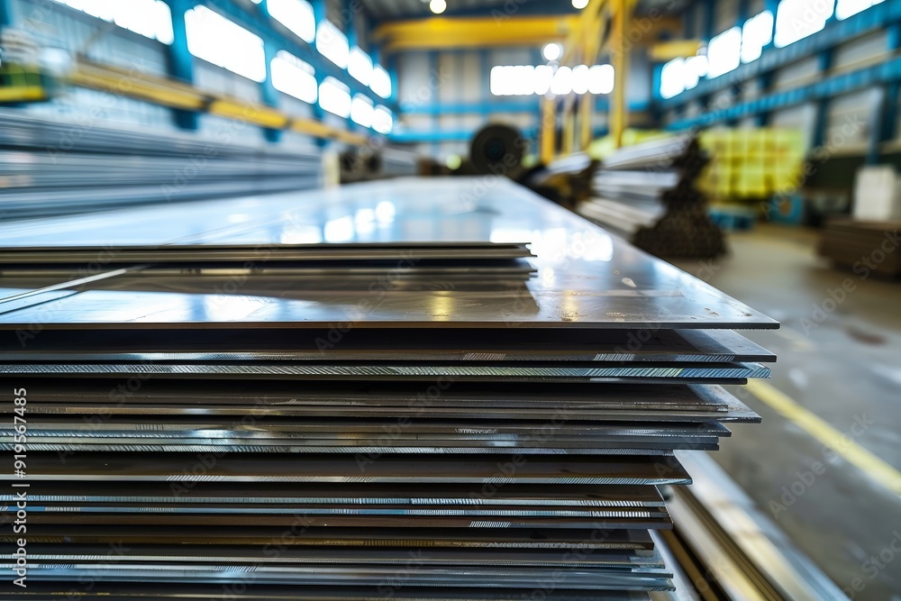 High-Resolution Image of Industrial Warehouse Featuring Metal Sheet ...