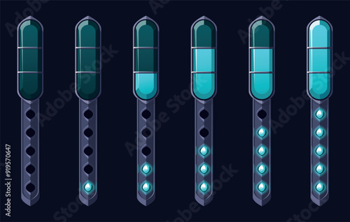 Illustrations of the scale are gradually filled. Image of full scale for slots and other games