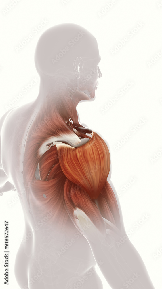 Fototapeta premium Highlight pain and injured shoulder muscles