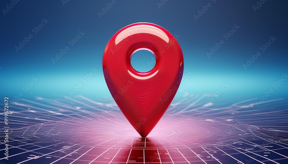 shiny red map pin marking delivery location coordinates 3d rendering shiny red map pin marking delivery location coordinates 3d rendering