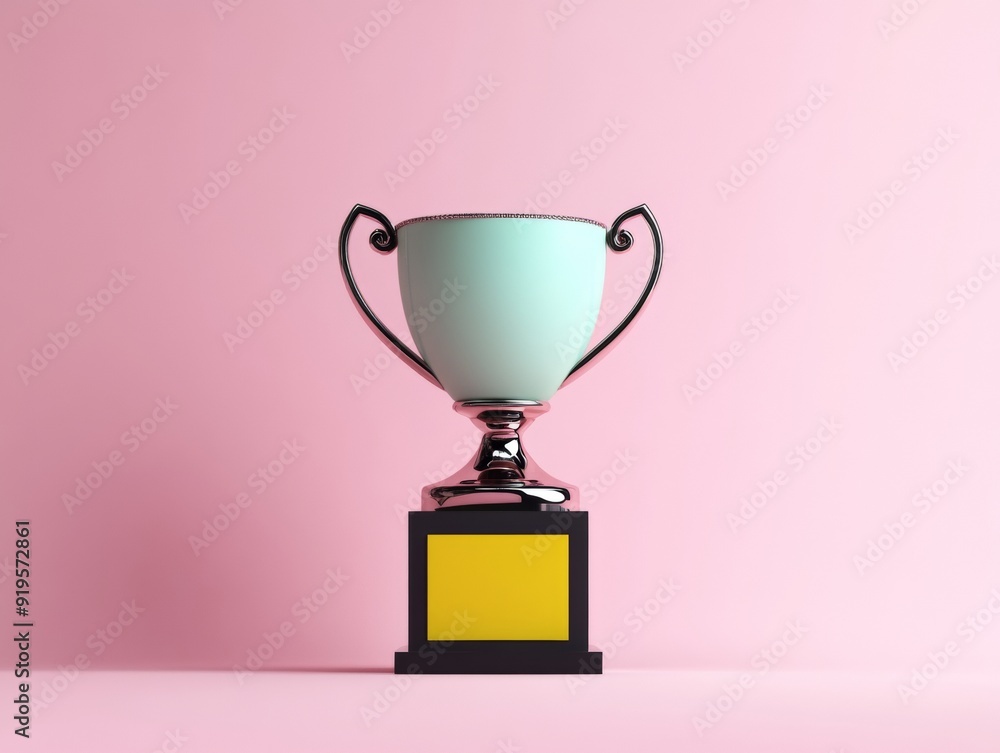 Fototapeta premium Sleek Minimalist Trophy with Elegant Ribbon for Recognition and Achievement