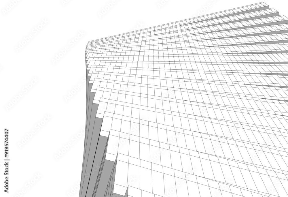 Abstract architectural drawing 3d illustration Abstract architectural drawing 3d illustration