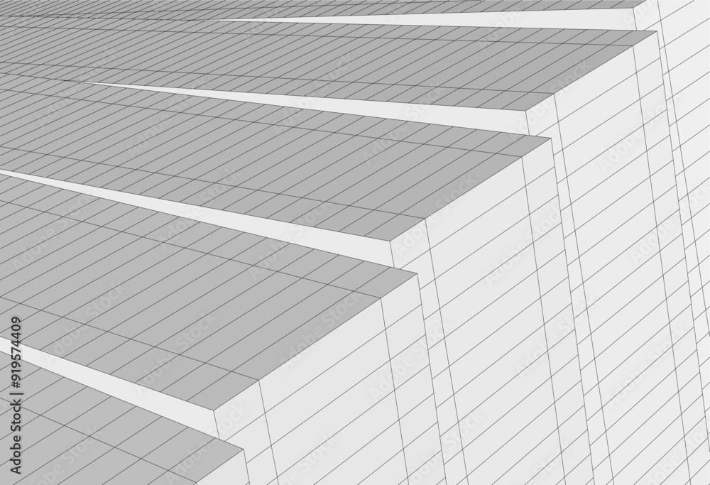 Obraz premium Abstract architectural drawing 3d illustration