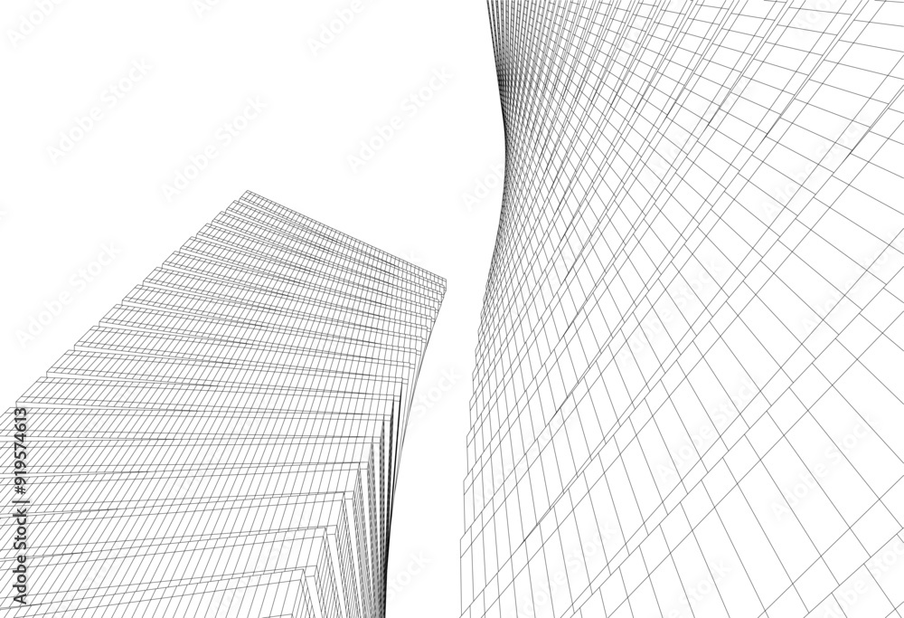 Abstract architectural drawing 3d illustration Abstract architectural drawing 3d illustration