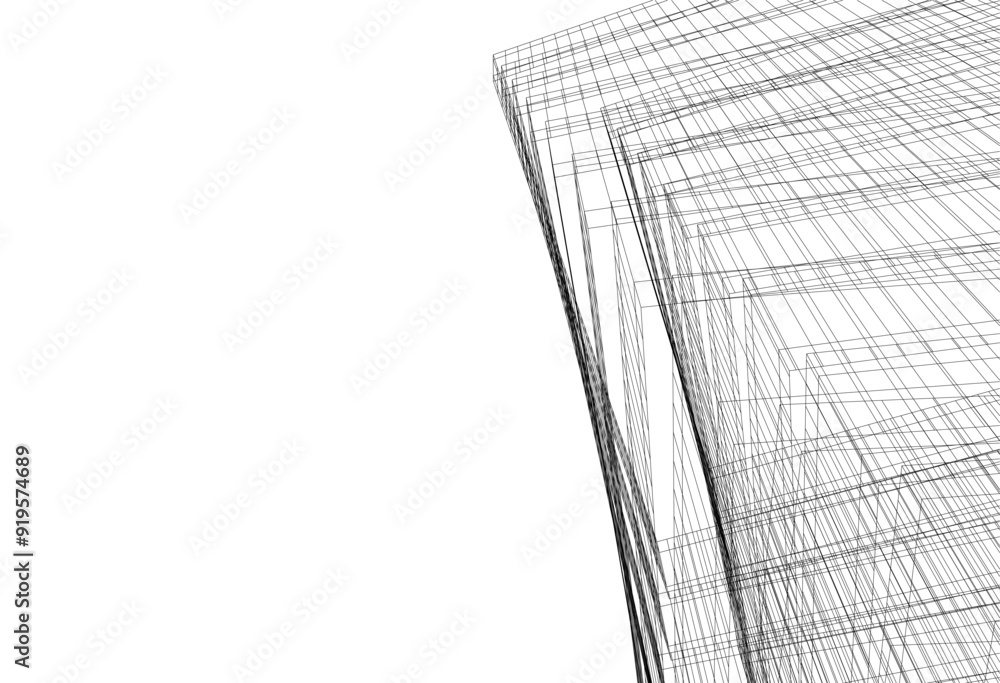 Abstract architectural drawing 3d illustration Abstract architectural drawing 3d illustration