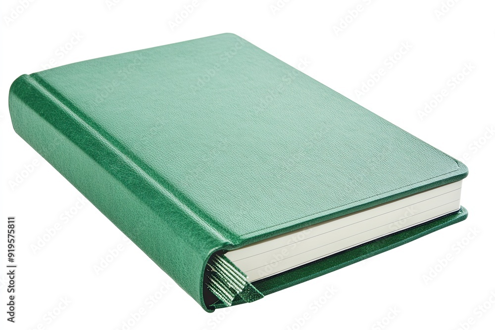 Green notebook closed isolated on white Green notebook closed isolated on white